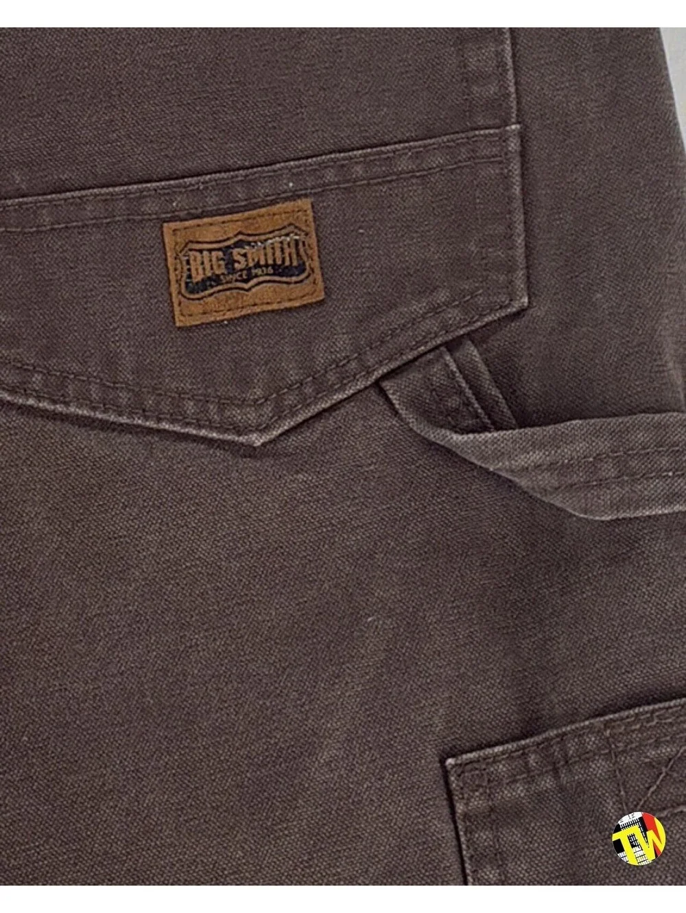 Y2K Big Smith Carpenter Shorts Faded Brown Canvas Workwear